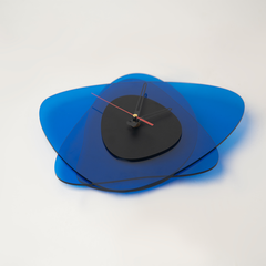 "Nebula Timepiece modern wall clock in blue and black – silent movement, timeless wall decor"
