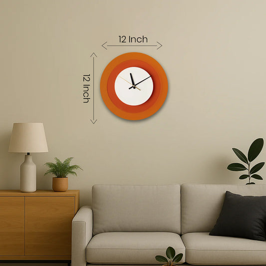 Orange Halo Clock – Luxury Wall Decor