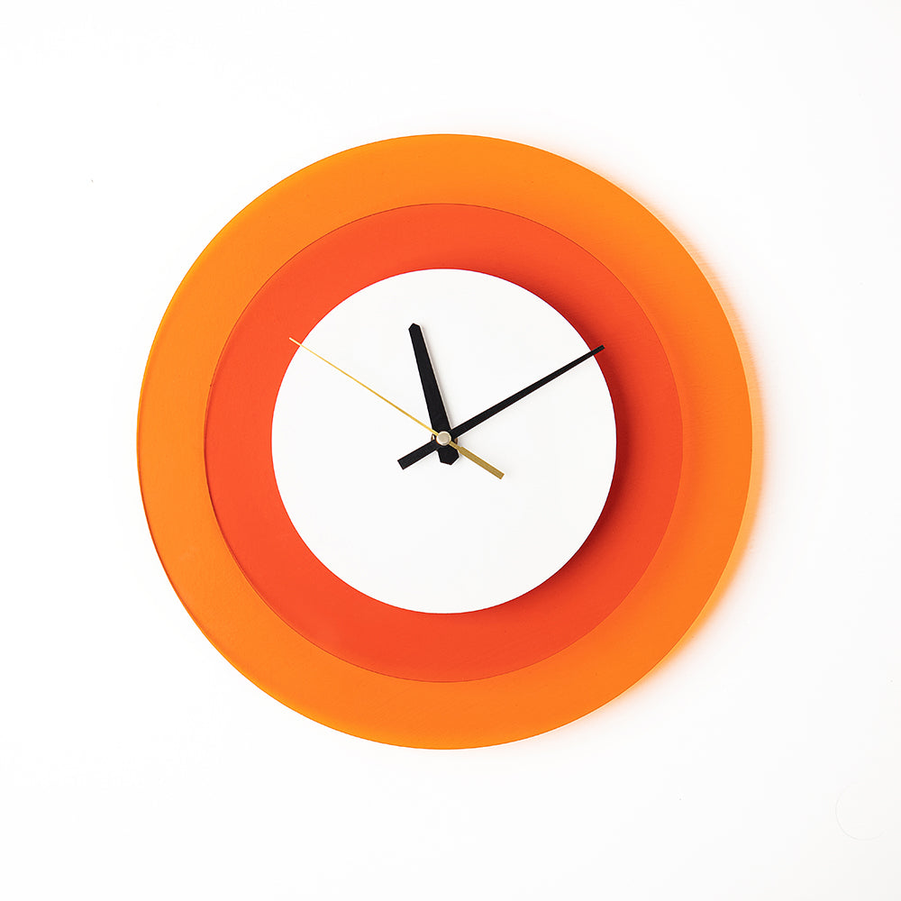 Orange Halo Clock – stylish timepiece for living rooms and offices