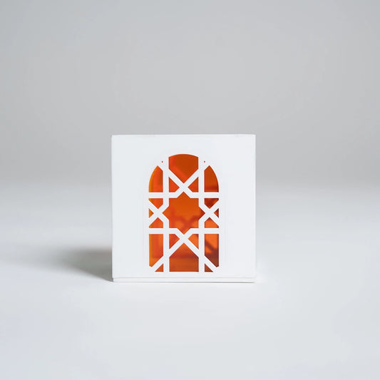 Ramadan Colored Glow Lattice Cube Holder