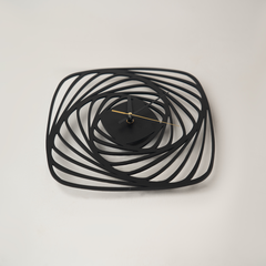 Vortex Spiral Clock – black spiral-inspired modern wall clock