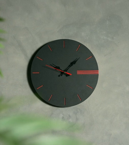 Black Ember Wall Clock