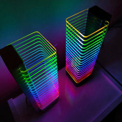 RGB LED Light Tower, Unique Floor Lamps for living room (2x Tower), Sound Reactive, Ambient Lighting, Color Changing Neon Table Lamp