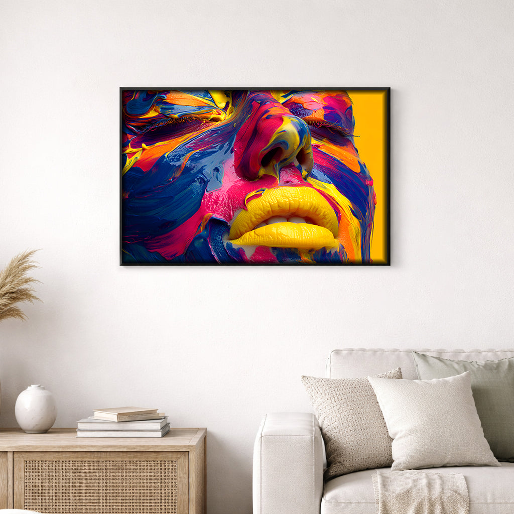 Vecteezy Colorful Paint Covering Woman Face Creating Artistic Makeup