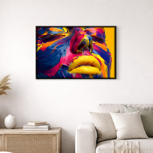 Vecteezy Colorful Paint Covering Woman Face Creating Artistic Makeup