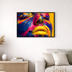Vecteezy Colorful Paint Covering Woman Face Creating Artistic Makeup